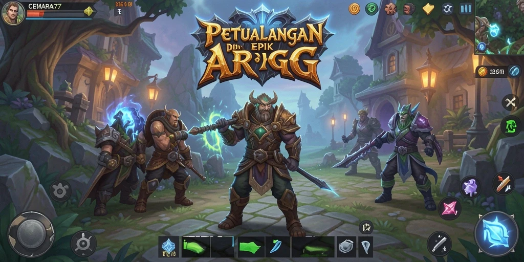Tampilan gameplay ARPG yang intens dan penuh aksi di CEMARA77.