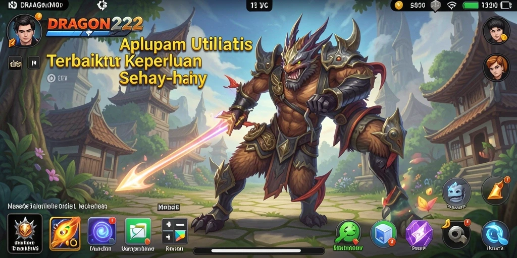 Tampilan utama aplikasi DRAGON222 dengan berbagai fitur utilitas yang mengagumkan.