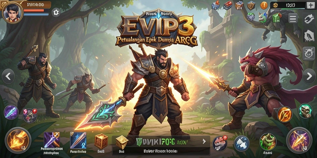 Tangkapan layar gameplay EVIP3 yang menampilkan aksi seru ARPG.