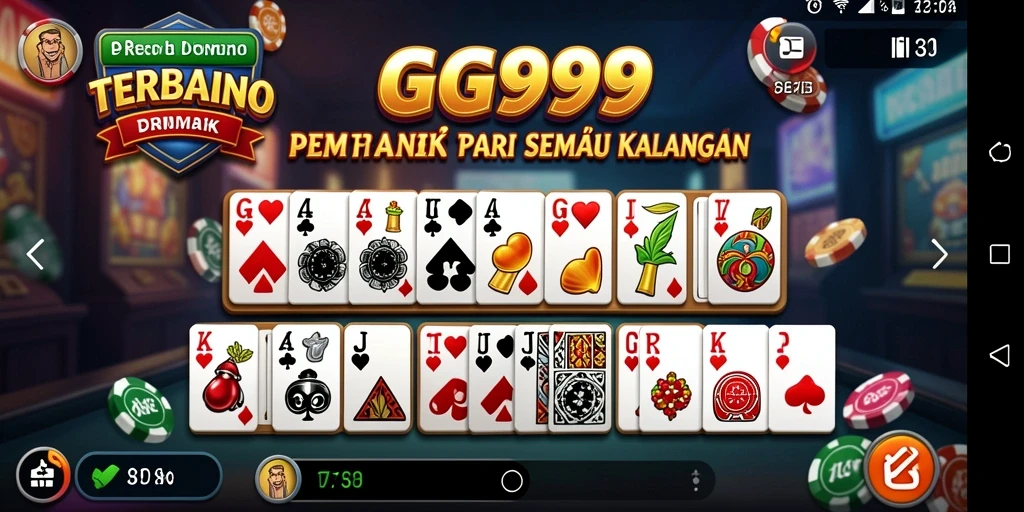 Tampilan gameplay GG999 dengan suasana permainan Domino yang seru.