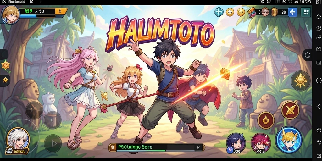 Tampilan gameplay menarik dari HALIMTOTO dalam dunia Anime.