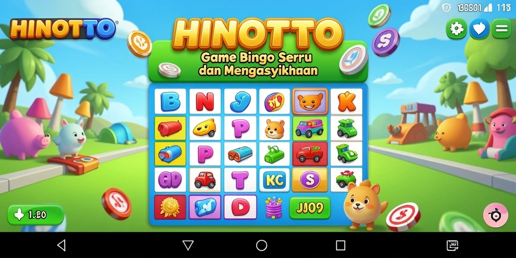Screenshot HINOTOTO menampilkan gameplay Bingo yang seru dan menarik.