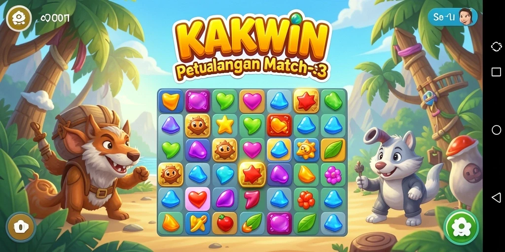 Gameplay seru KAKWIN dengan kombinasi warna yang menantang.