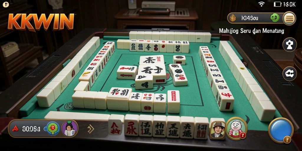 Tampilan gameplay seru Mahjong di KKWIN yang penuh tantangan.