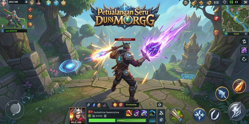 Tampilan gameplay mendebarkan di dunia <strong>MDG188</strong> dengan pertempuran dan eksplorasi.
