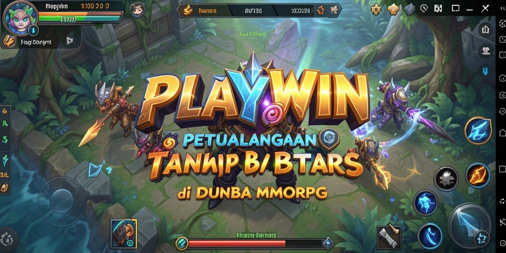 Screenshot utama PLAYWIN menampilkan aksi seru dalam petualangan MMORPG.