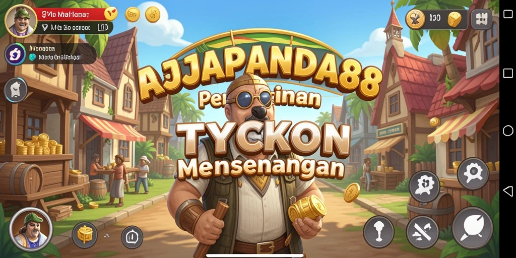 Tampilan gameplay RAJAPANDA88 yang menampilkan bisnis yang sedang berkembang.