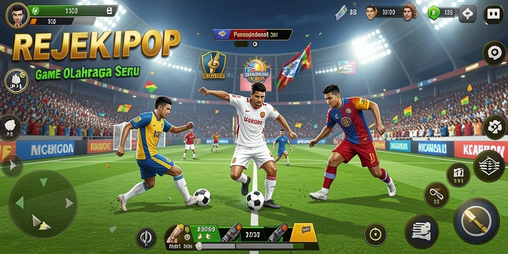 Tampilan gameplay <strong>REJEKIPOP</strong> yang menakjubkan dengan aksi olahraga yang seru.