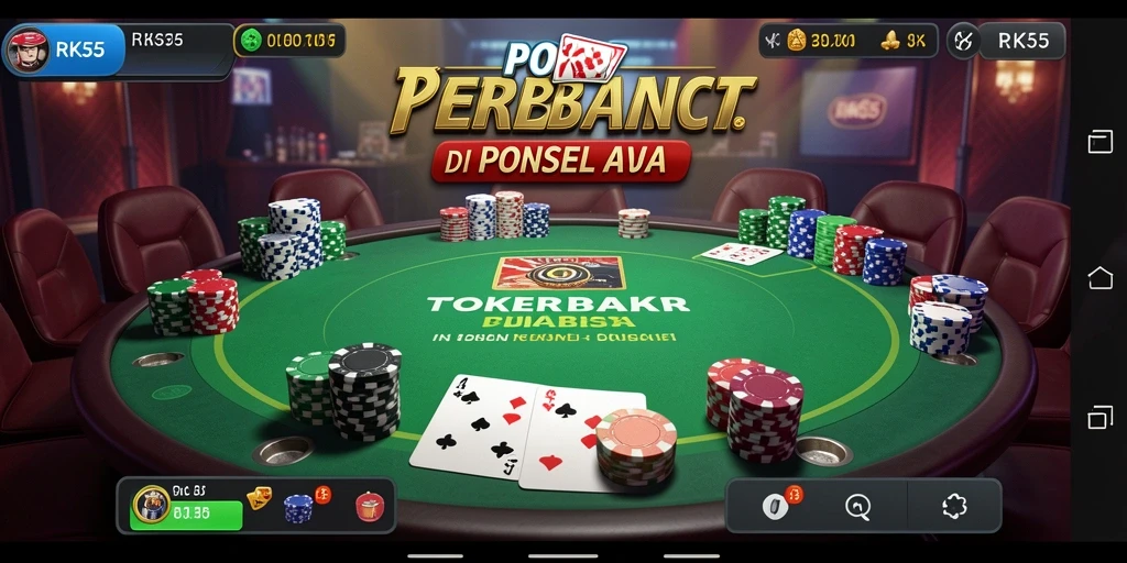 Screenshot RK55 menampilkan permainan poker yang seru dan mendebarkan.