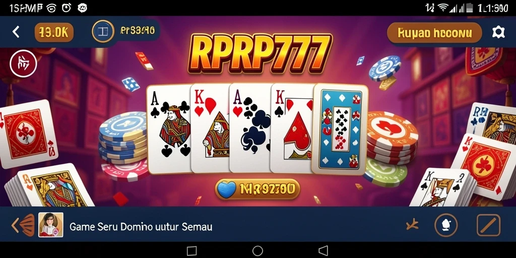 Tampilan seru gameplay RPRP777 dengan Domino.