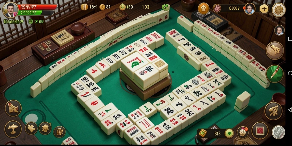 Tampilan gameplay <strong>RSNVIP7</strong> yang seru dalam permainan Mahjong.
