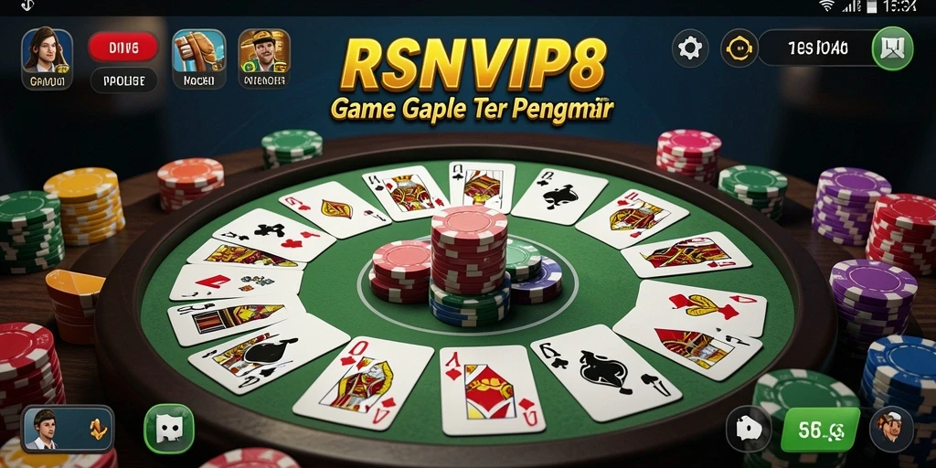 Tampilan gameplay seru dalam RSNVIP8 yang menampilkan permainan Gaple.