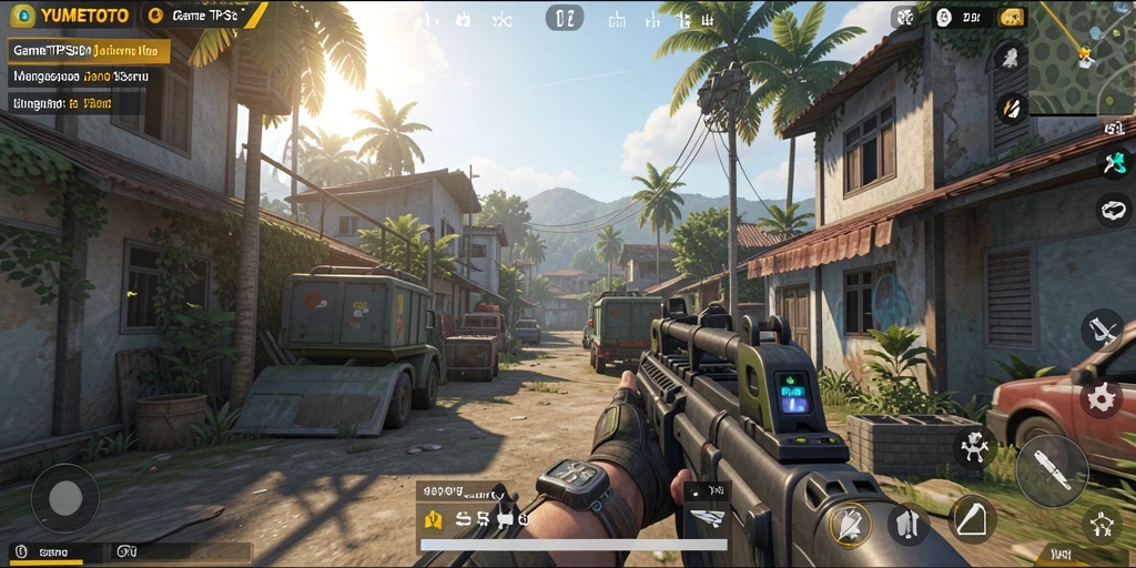 Gameplay seru YUMETOTO dengan aksi tembak-menembak yang intens.